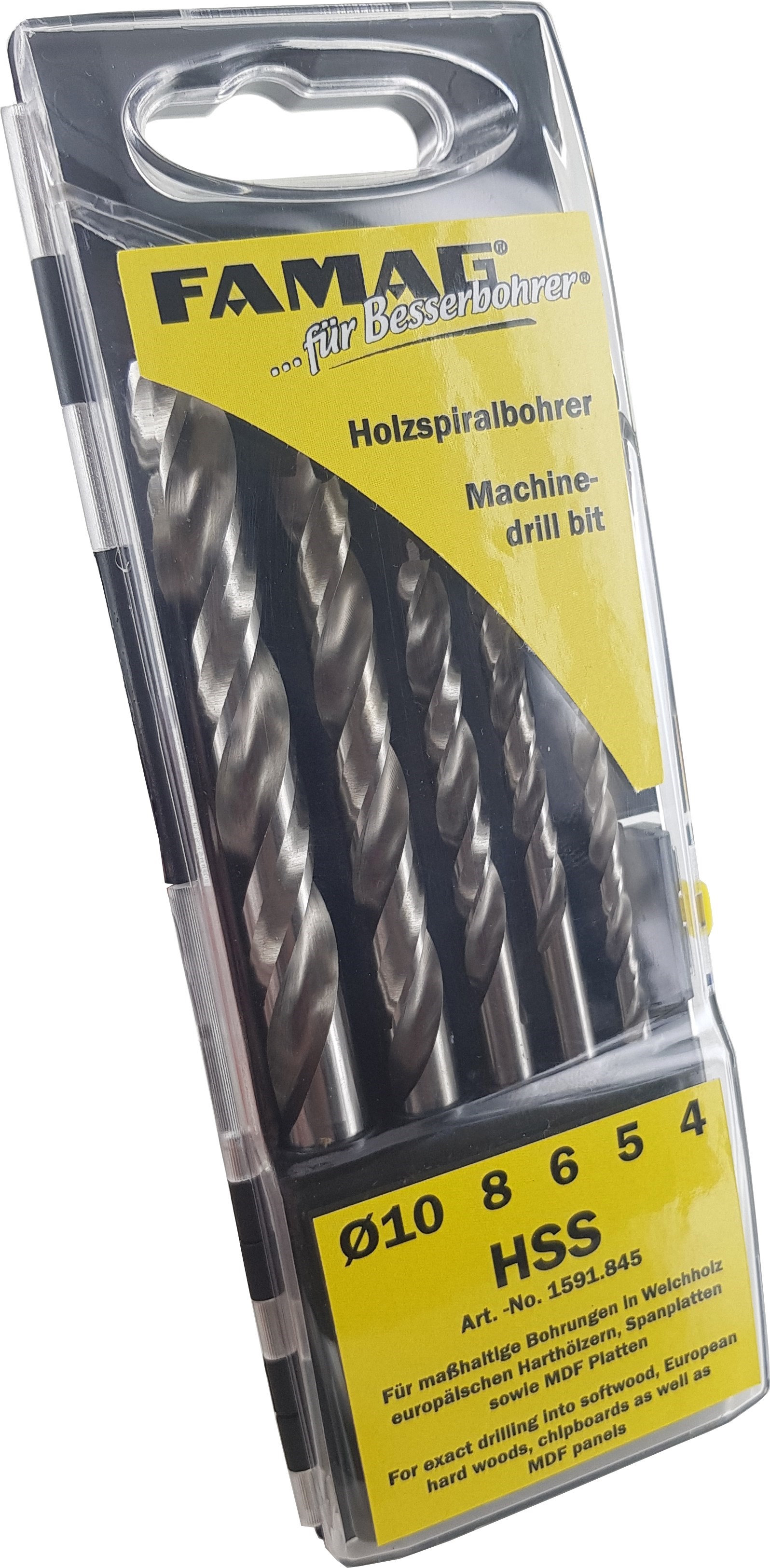 FAMAG Holzspiralbohrer-Satz HSS 5-tlg. in Kunstst.-Box  *PROMOTION*