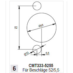 Zubehör CMT Beschlagbohrsystem Bohrkopf für 52/5,5-HETTICH/WÜRTH-Beschläge