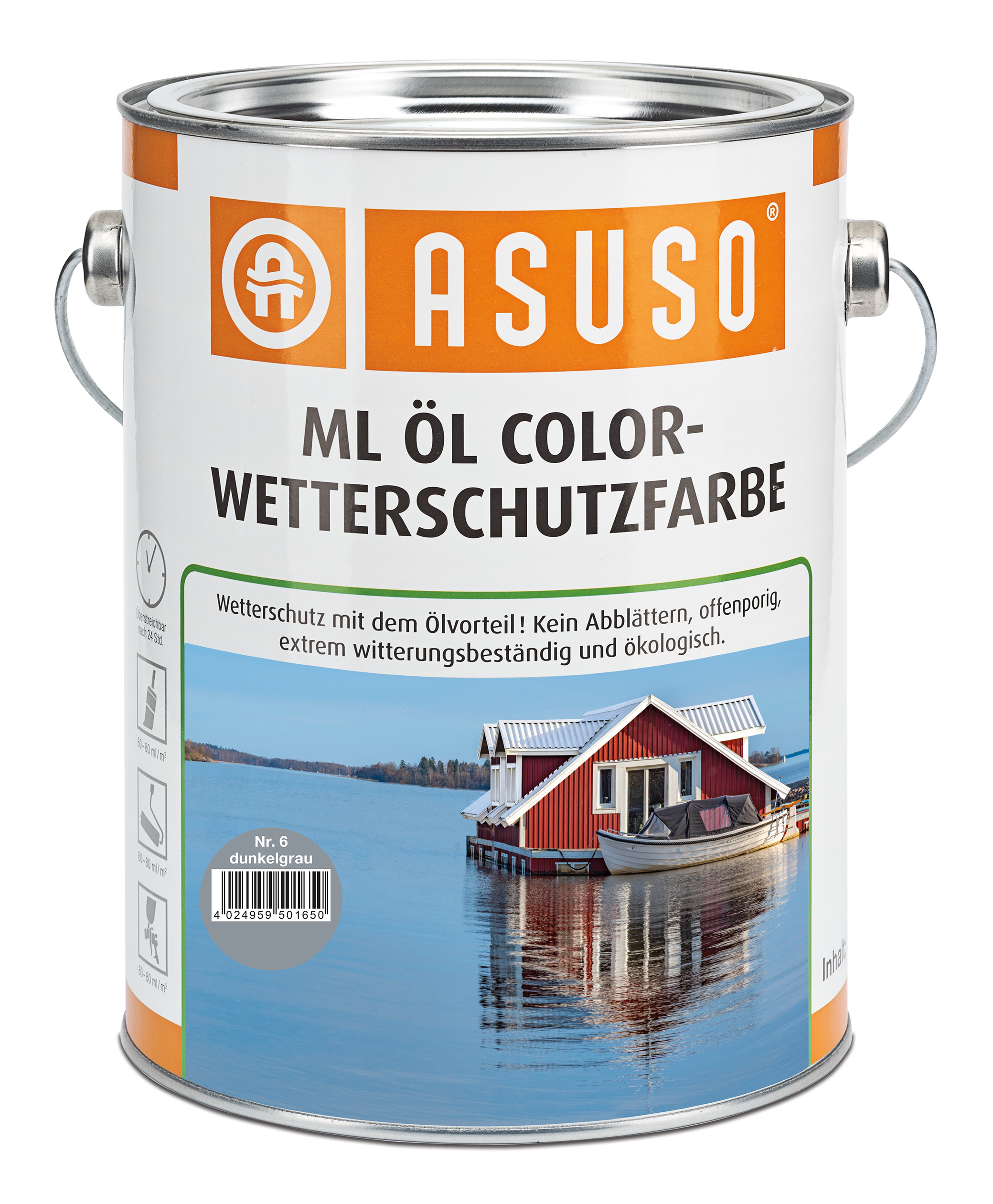 ASUSO ML Öl Color-Wetterschutzfarbe – Dunkelgrau