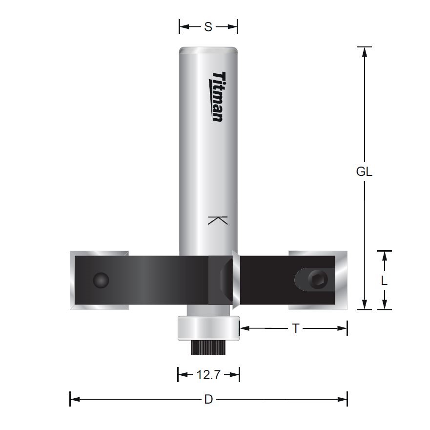 Wendeplatten-Falzfräser mit Anlauflager HW Z=4 – S=12 D57 x 12 mm GL=60 mm 