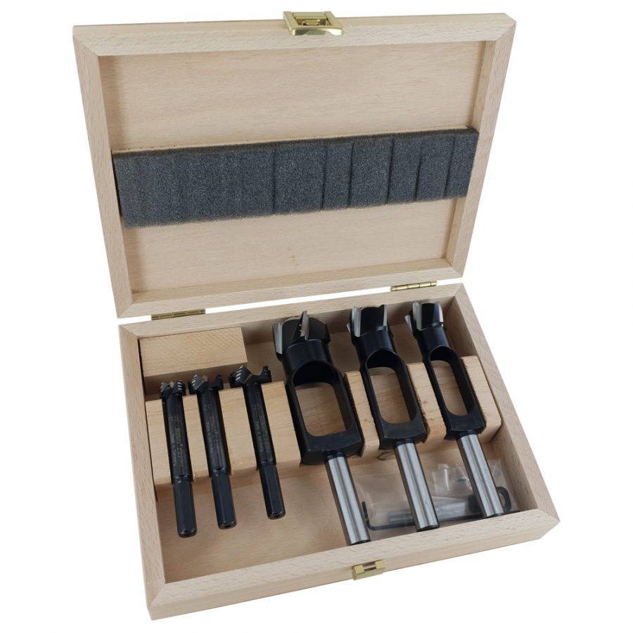 FAMAG Scheibenschneider und Forstnerbohrer WS prima Satz 6-tlg. in Holzbox FAMAG Scheibenschneider und Forstnerbohrer WS prima Satz 6-tlg. in Holzbox