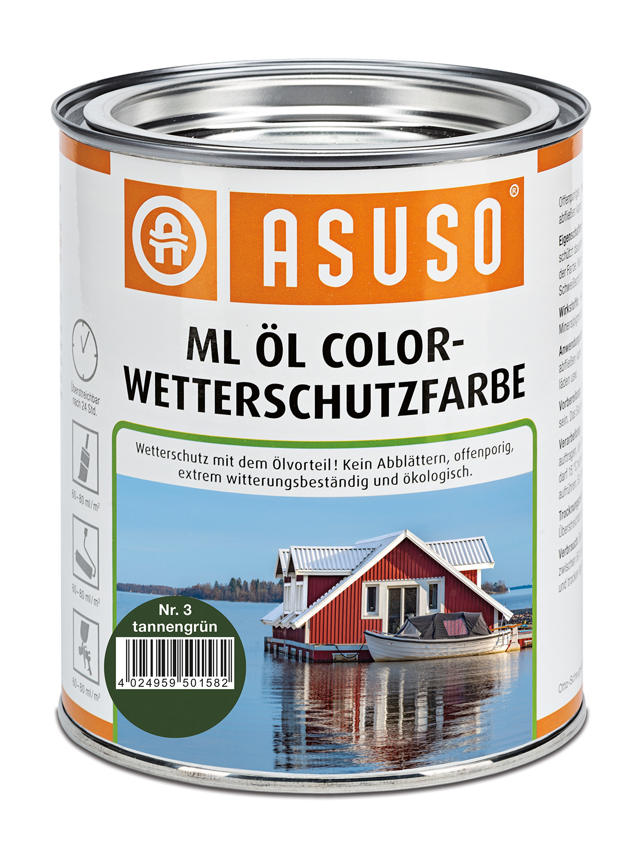 ASUSO ML Öl Color-Wetterschutzfarbe – Tannengrün