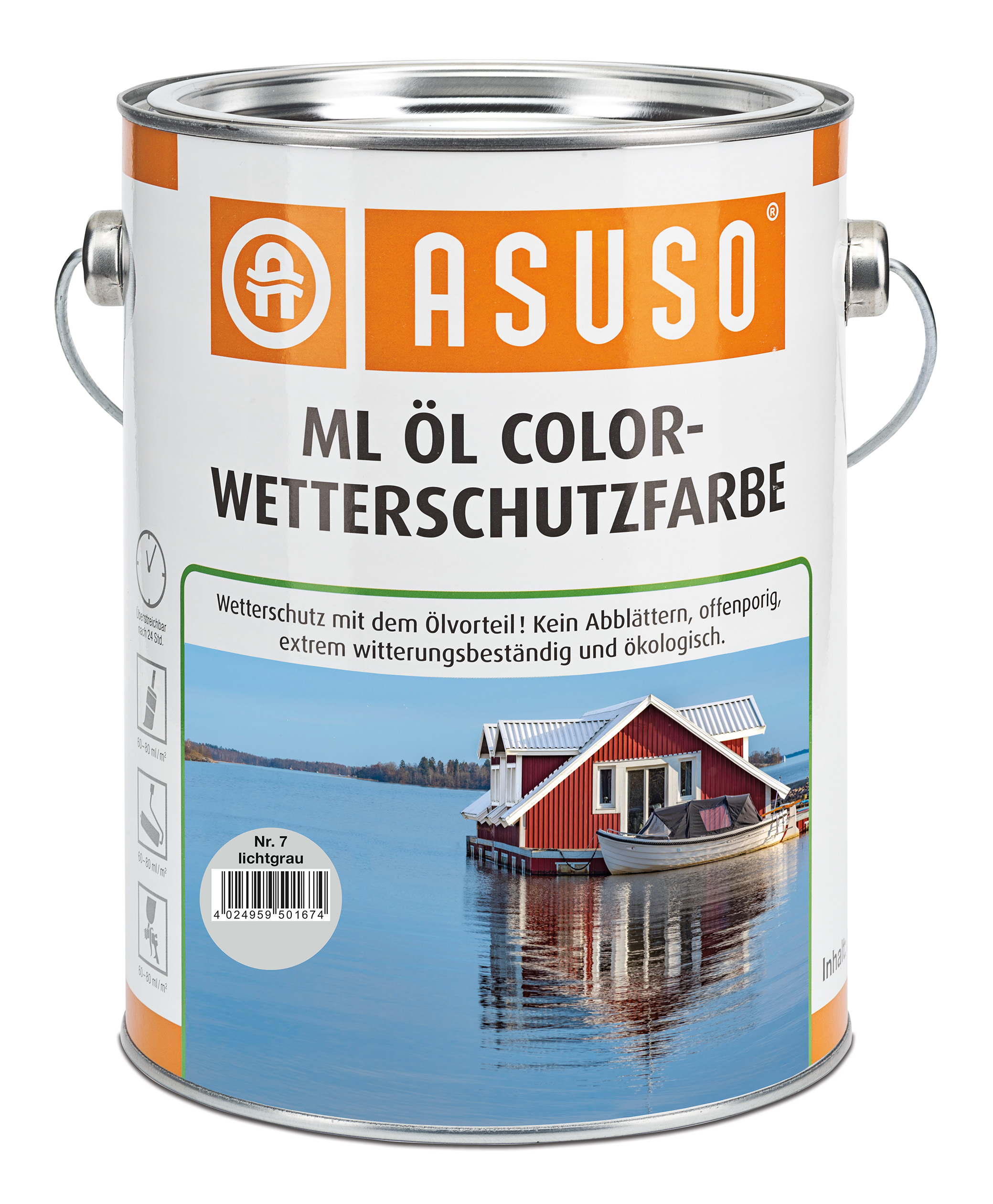 ASUSO ML Öl Color-Wetterschutzfarbe – Lichtgrau