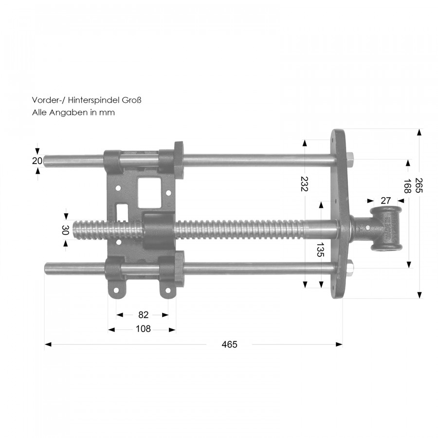 Zubehör Hobelbank - Vorder-/Hinterspindel groß