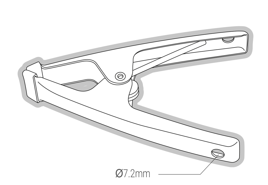 PIHER Klemmzange aus Metall Spannweite 2,5-5 cm