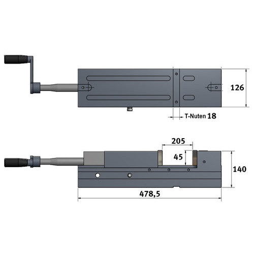 Hydraulischer-Fräsmaschinenschraubstock HCV 125