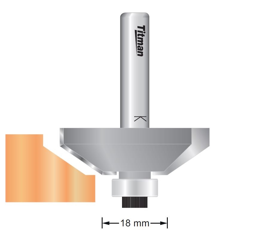 Fasefräser mit großem Durchmesser – S=8 D41,5 x 13 mm 35°