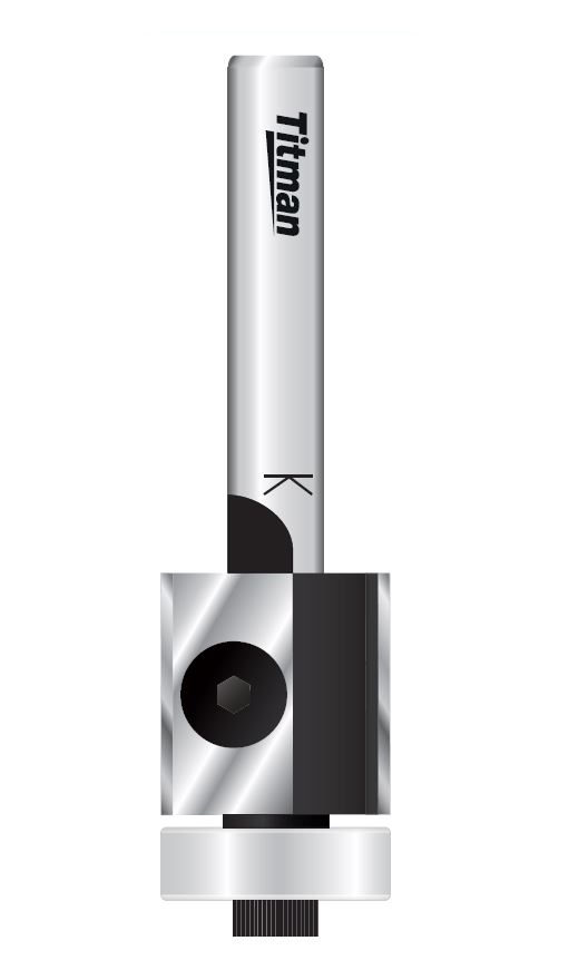 Wendeplatten-Bündigfräser mit Anlauflager – S=8 D19x20 mm GL=62 mm