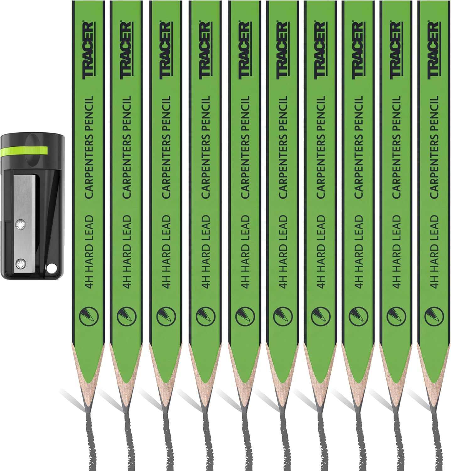 12 Zimmermannsbleistifte mit Anspitzer