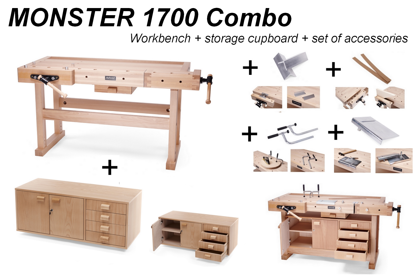 Hobelbank - Pro Serie Monster klein - 1700 mm COMBOSET