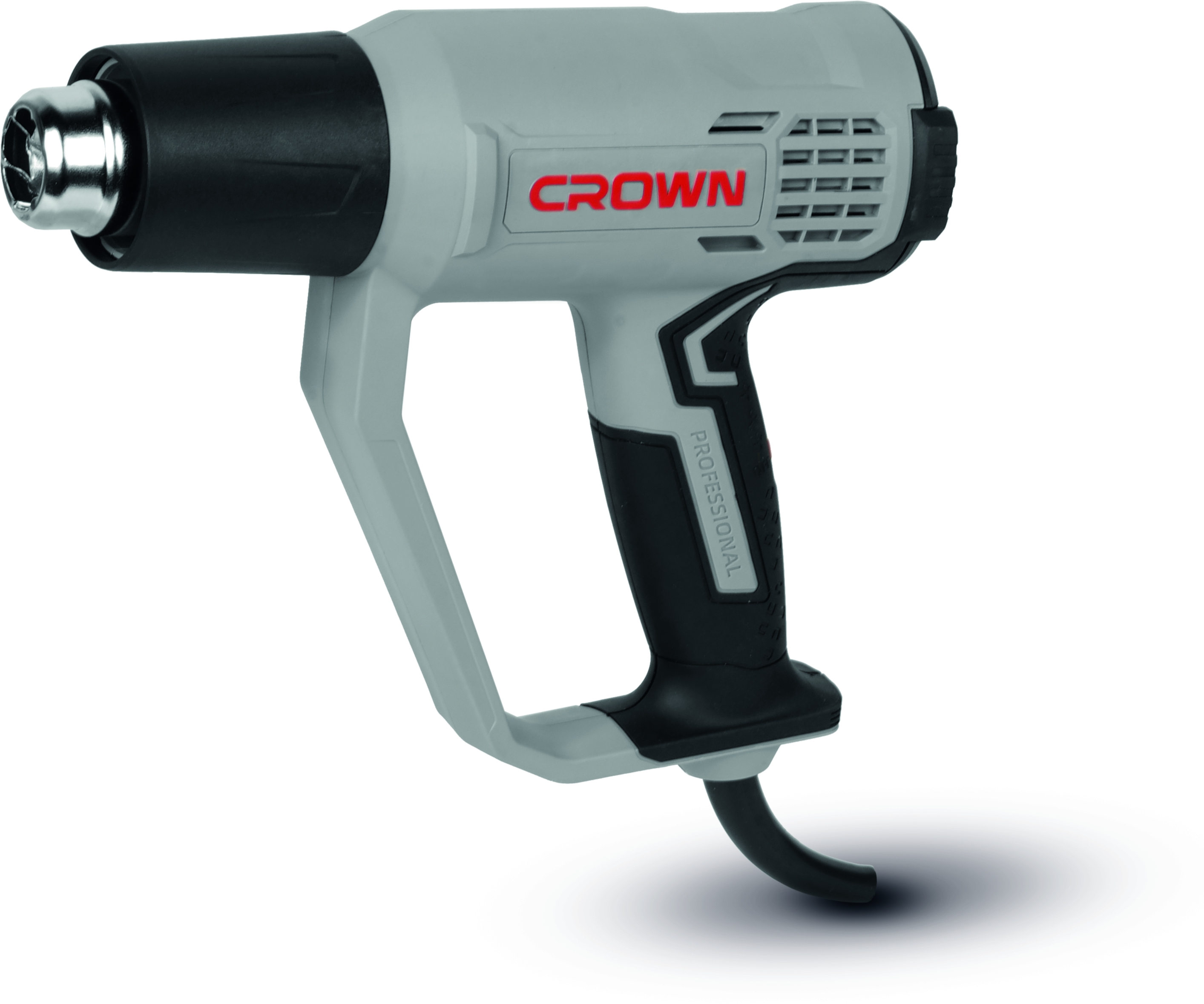 CROWN Heißluftpistole 2000 W 50-650°C mit Temperatureinstellung und verschiedenen Aufsätzen