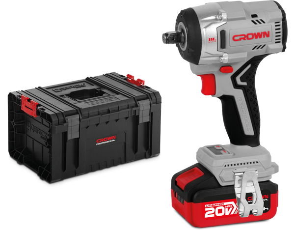 CROWN Akku Schlagschrauber 20 V 550 Nm 1/2" Vierkantaufnahme Set