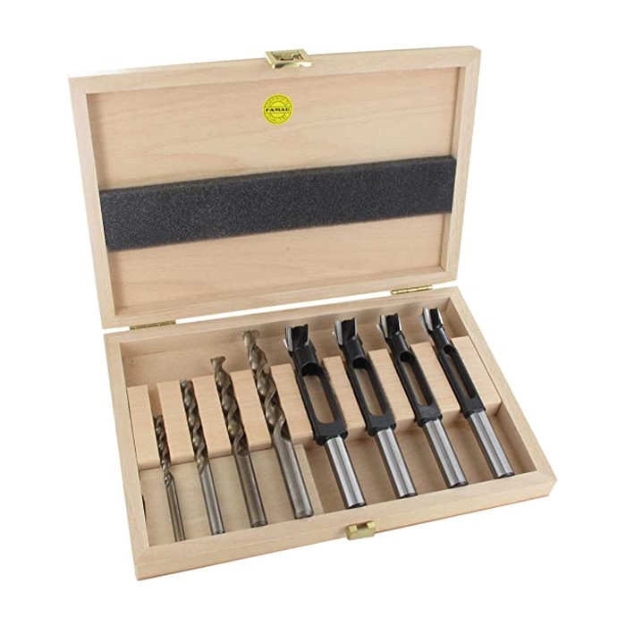 FAMAG Scheibenschneider und Holzspiralbohrer Satz 8-tlg. in Holzbox FAMAG Scheibenschneider und Holzspiralbohrer Satz 8-tlg. in Holzbox