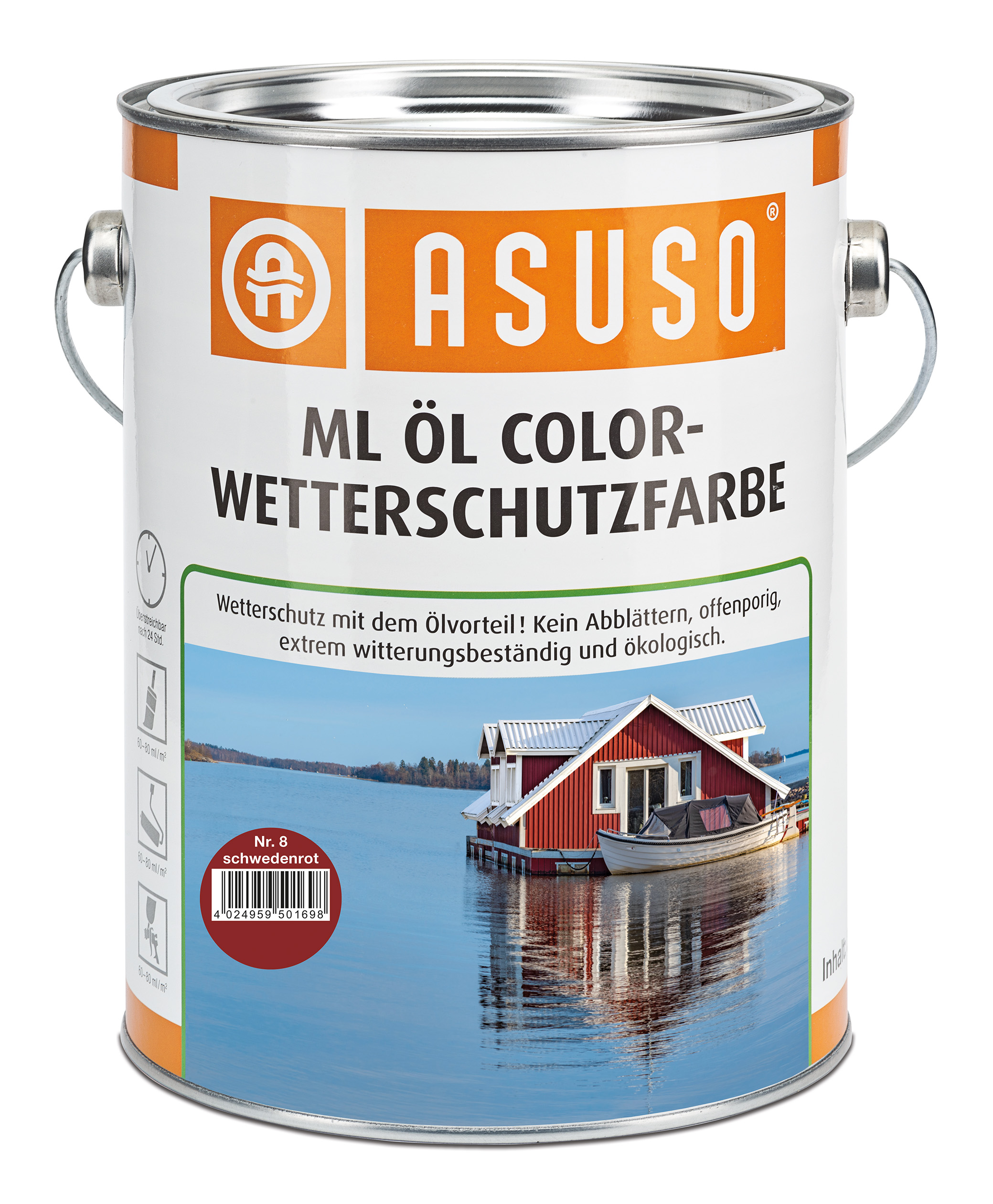 ASUSO ML Öl Color-Wetterschutzfarbe – Schwedenrot