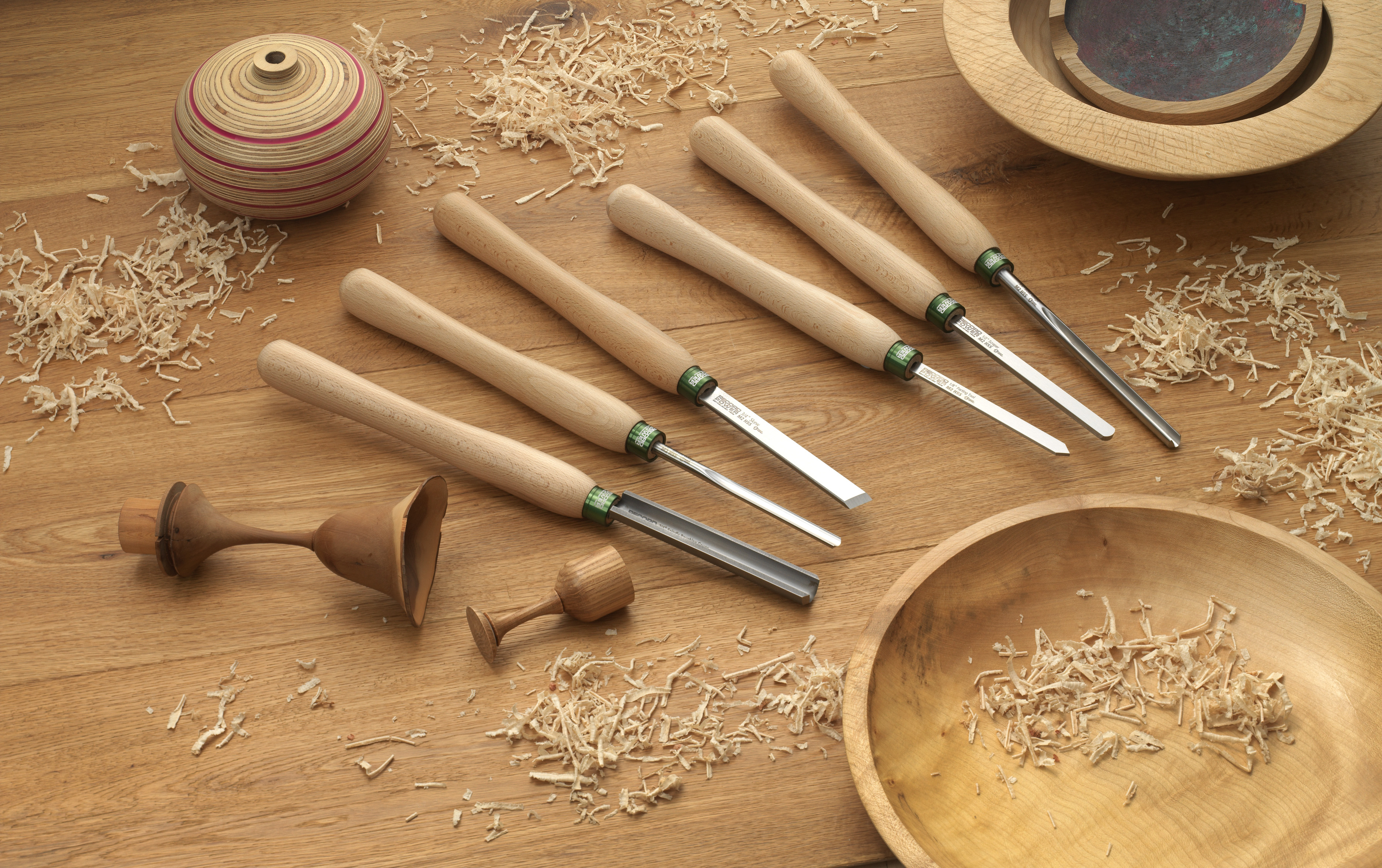 Drechselstahl Drechselmesser Pro Comfort Set (6-teilig) für Längsholz und Schalen